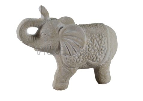 Elefant,gross aus echtem Keramik cremefarben