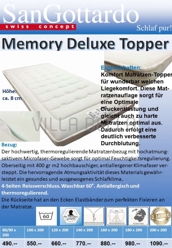 Memory Deluxe Topper
