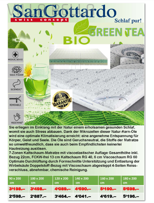 Matratze Bio Green Tea