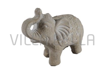 Elefant,klein aus echtem Keramik cremefarben