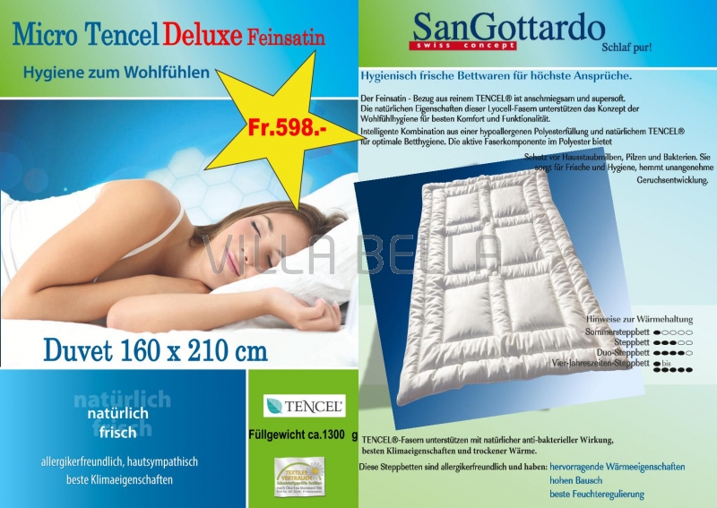 San Gottardo Micro Tencel Deluxe -Feinsatin Duvet