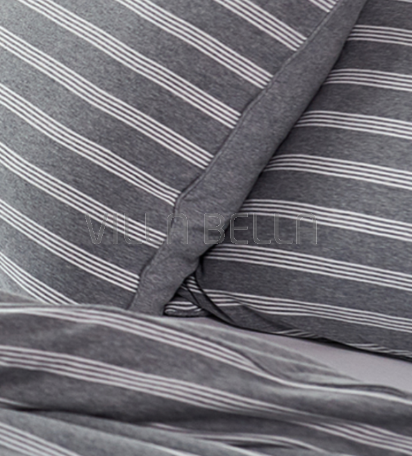 Streifen Grau — Jersey-Bettwäsche SETS