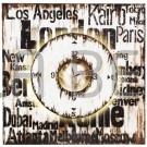 Wandschild mit Uhr Los Angeles