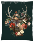 Deer Flower - Satinbettwäsche Set 160x210 + 65x100 cm