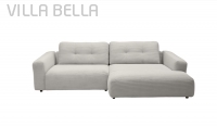 Eck -und Longchair Sofa Nelio Cord light grey